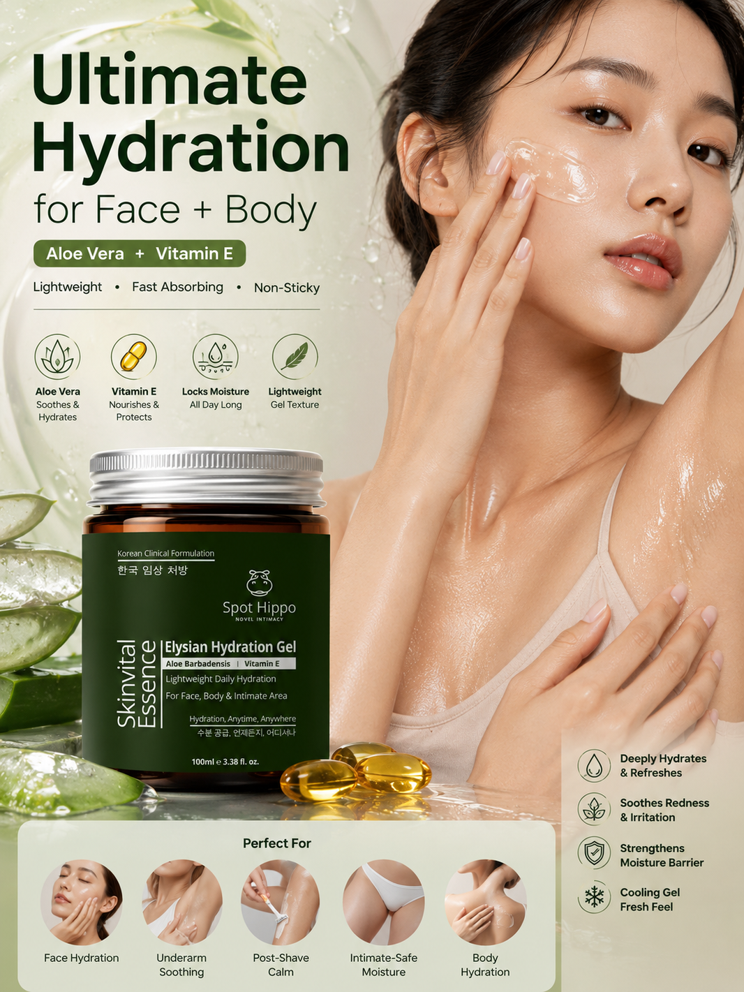 Moisturizing Hydration gel for face and body