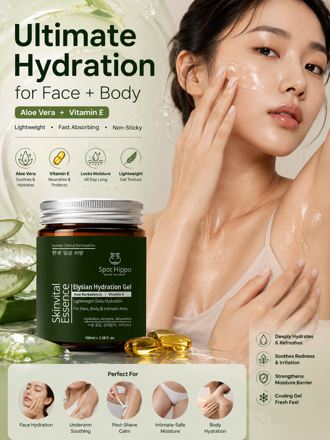 Moisturizing Hydration gel for face and body